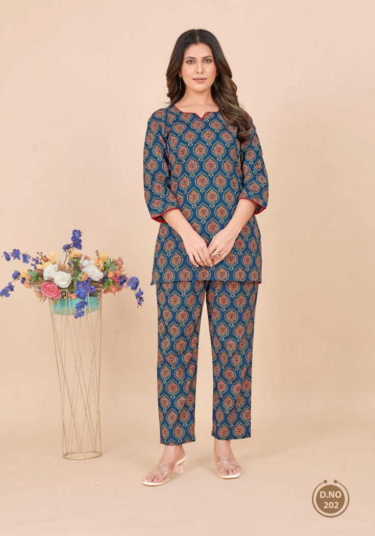 Krisha Vol 2 By Shivay Printed Cotton Cord Set Short Kurti With Pant Wholesale Price In Surat